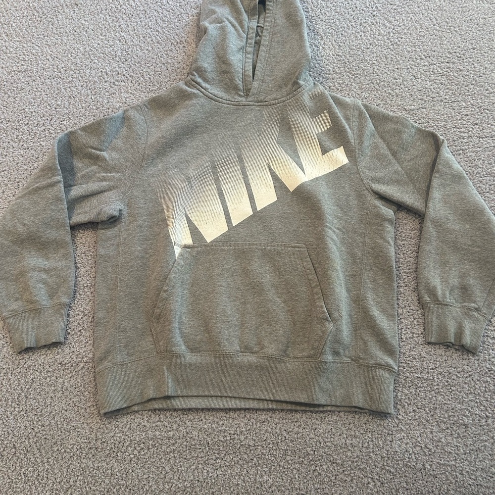 Nike Gray Hoodie with Silver Logo